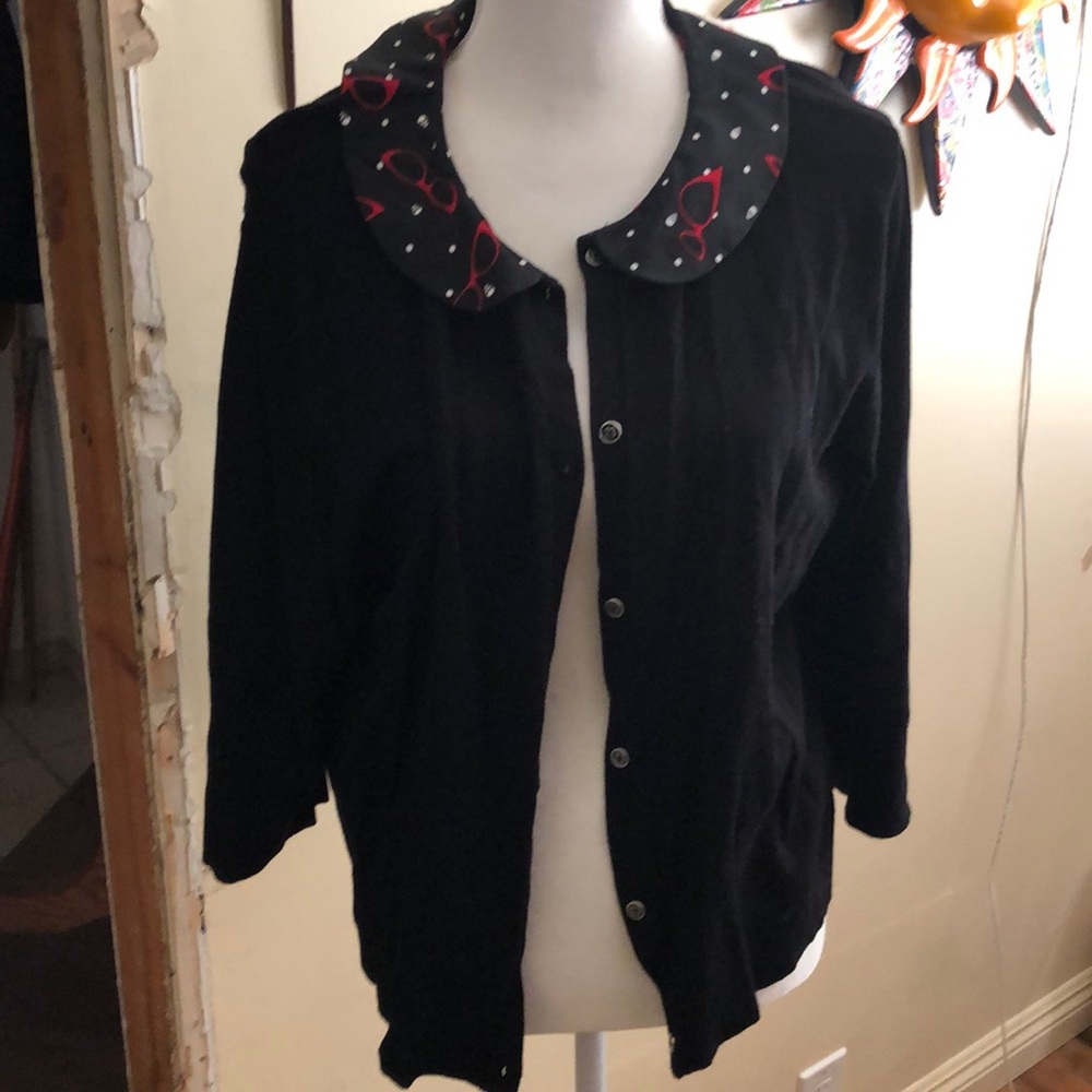 Torrid retro sweater with sunglasses and skulls